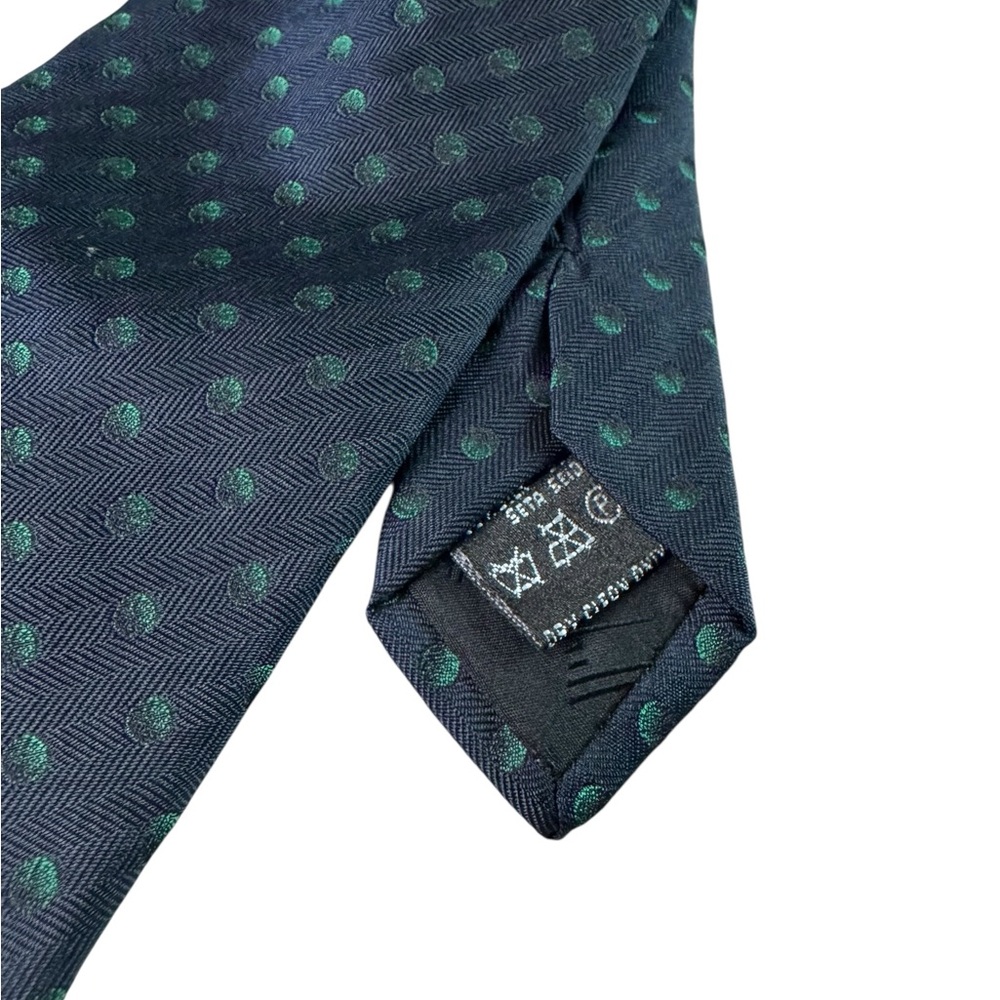 Dunhill Green Polka Dot Tie - Picture 2 of 3